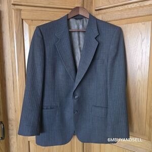 C&R Clothiers 100%‎ Wool Button Blazer Coat Men 42S Striped USA